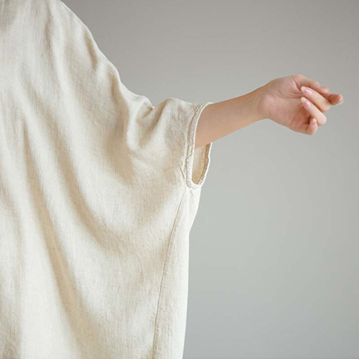 Maglietta larga a maniche tre quarti con motivo Buddha Stones tinta unita - image 8