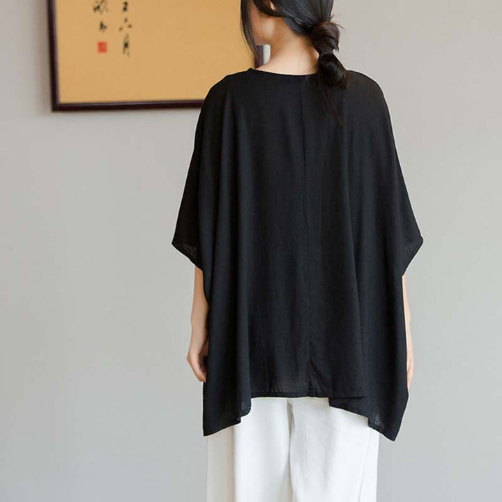 Maglietta larga a maniche tre quarti con motivo Buddha Stones tinta unita - image 22