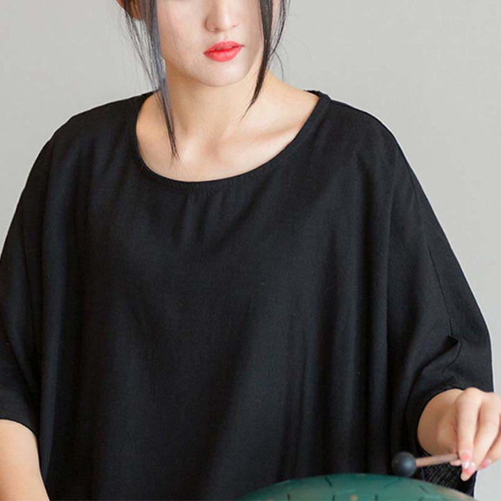 Maglietta larga a maniche tre quarti con motivo Buddha Stones tinta unita - image 21