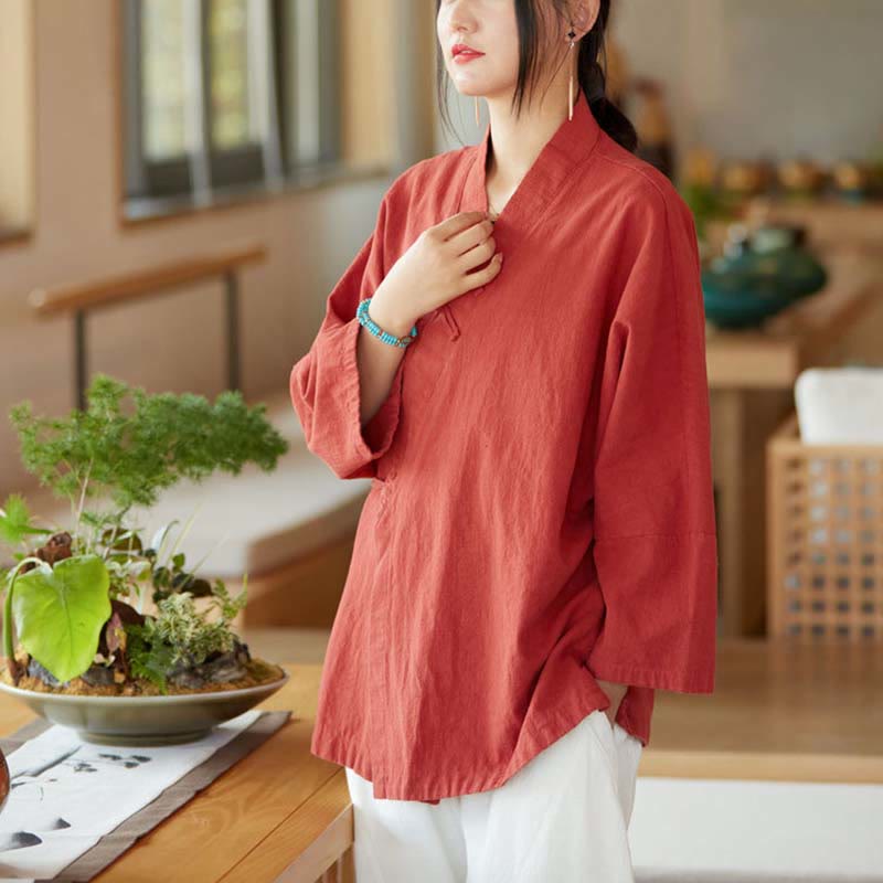 Cappotto a maniche lunghe con Buddha Stones e motivo Hanfu, meditazione Zen, giacca aperta sul davanti - image 5