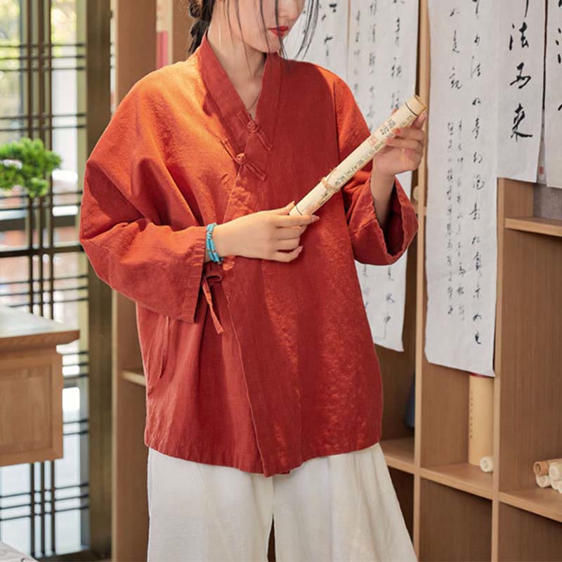 Cappotto a maniche lunghe con Buddha Stones e motivo Hanfu, meditazione Zen, giacca aperta sul davanti - image 7