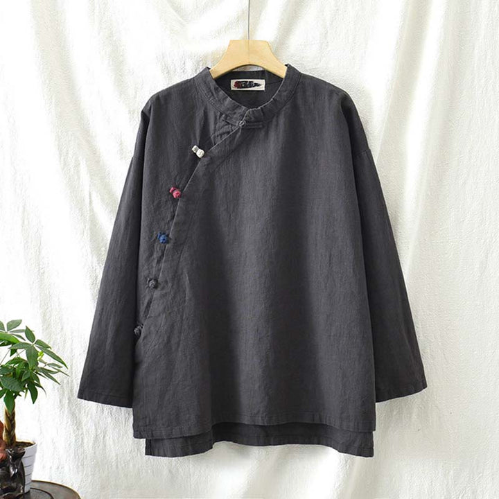 Camicetta in lino ramiè Buddha Stones Donna Camicia Top Abbigliamento in stile cinese Hanfu - image 10