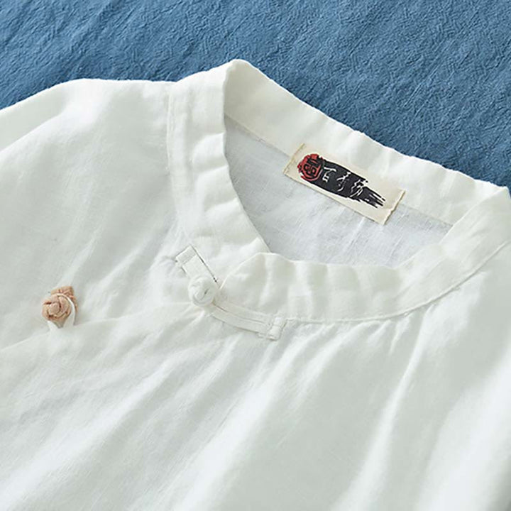 Camicetta in lino ramiè Buddha Stones Donna Camicia Top Abbigliamento in stile cinese Hanfu - image 18