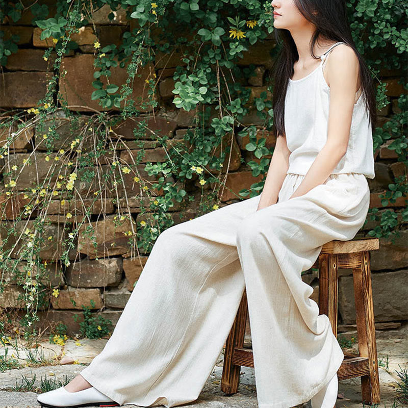 Pantaloni da yoga da donna con tasche e gamba larga, modello Buddha Stones, tinta unita - image 7