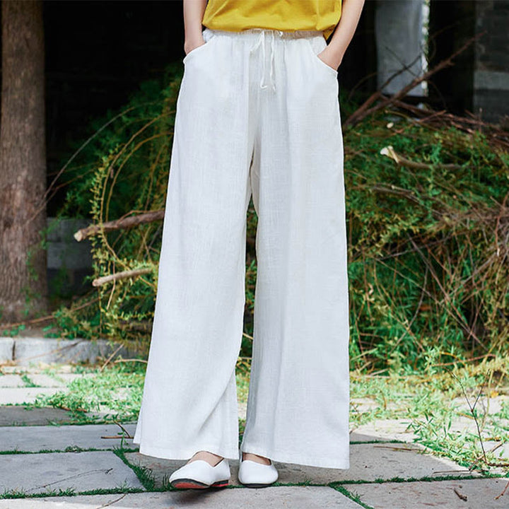 Pantaloni da yoga da donna con tasche e gamba larga, modello Buddha Stones, tinta unita - image 14