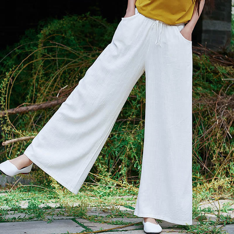 Pantaloni da yoga da donna con tasche e gamba larga, modello Buddha Stones, tinta unita - image 17