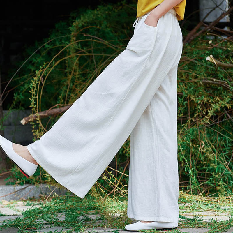 Pantaloni da yoga da donna con tasche e gamba larga, modello Buddha Stones, tinta unita - image 19