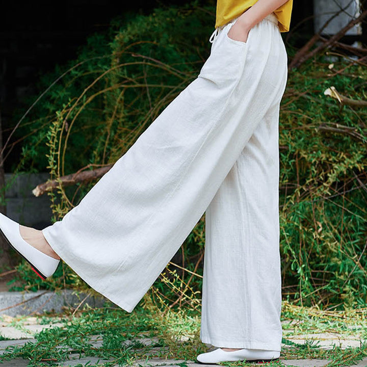 Pantaloni da yoga da donna con tasche e gamba larga, modello Buddha Stones, tinta unita - image 19