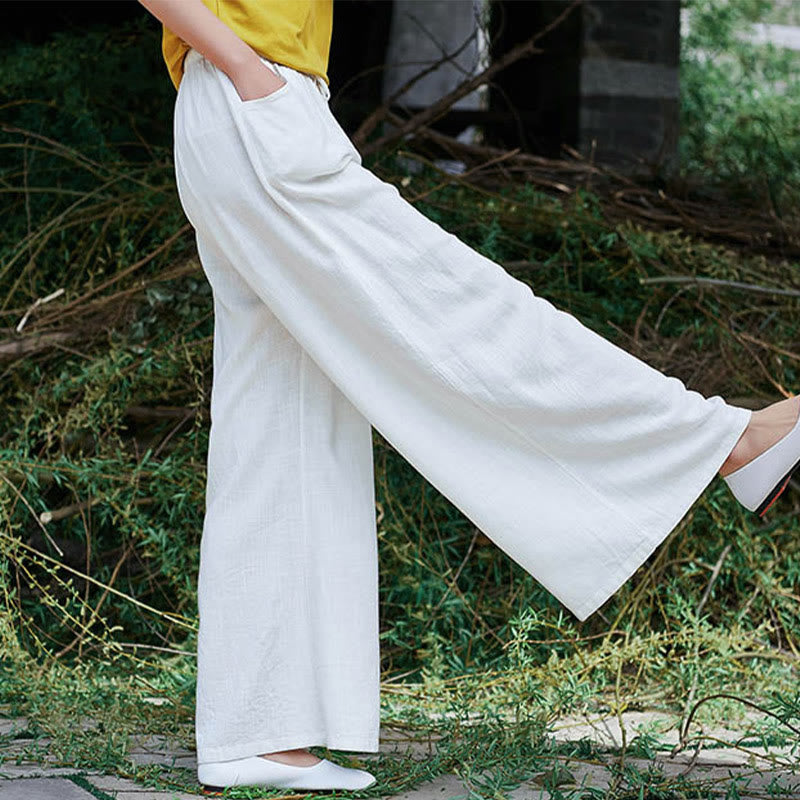Pantaloni da yoga da donna con tasche e gamba larga, modello Buddha Stones, tinta unita - image 16