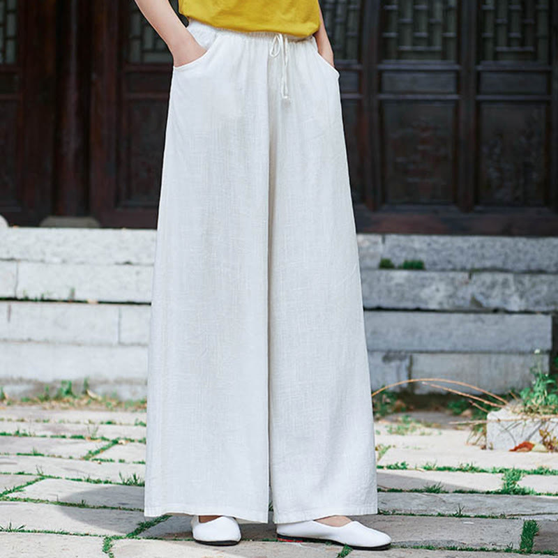 Pantaloni da yoga da donna con tasche e gamba larga, modello Buddha Stones, tinta unita - image 18