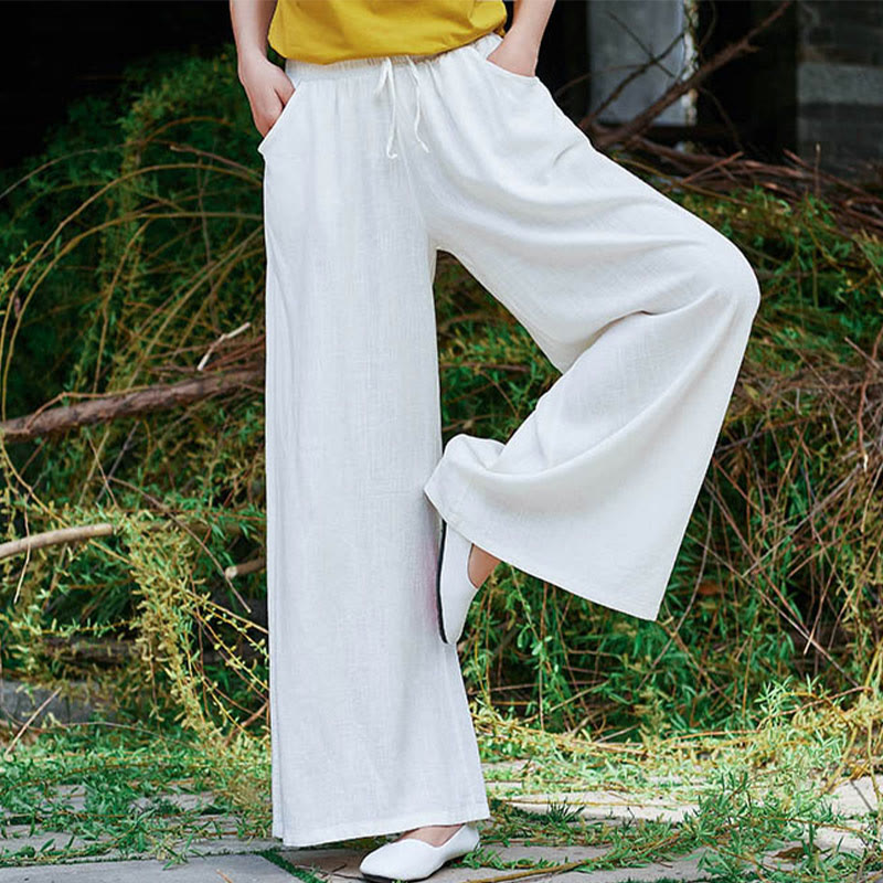 Pantaloni da yoga da donna con tasche e gamba larga, modello Buddha Stones, tinta unita - image 15