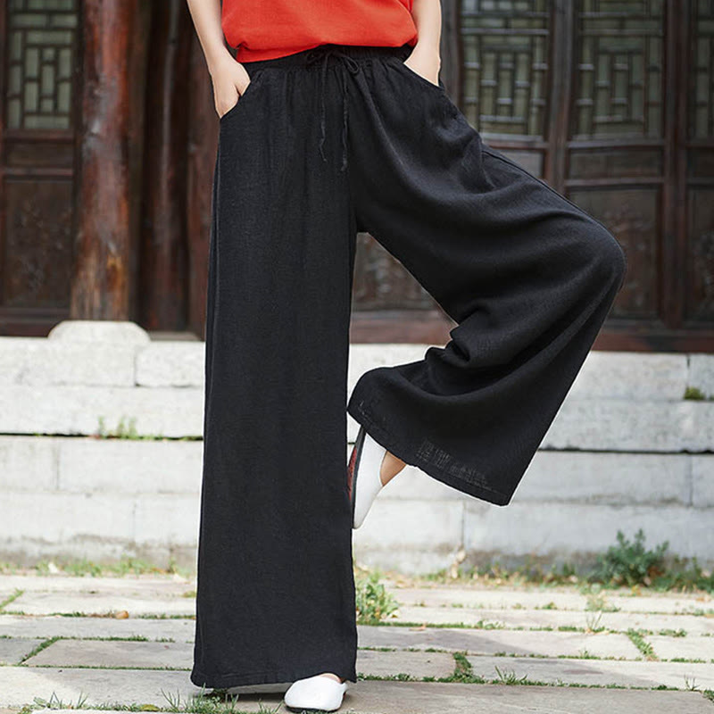 Pantaloni da yoga da donna con tasche e gamba larga, modello Buddha Stones, tinta unita - Nero - US6, UK/AU10, EU38 (L)  - image 21