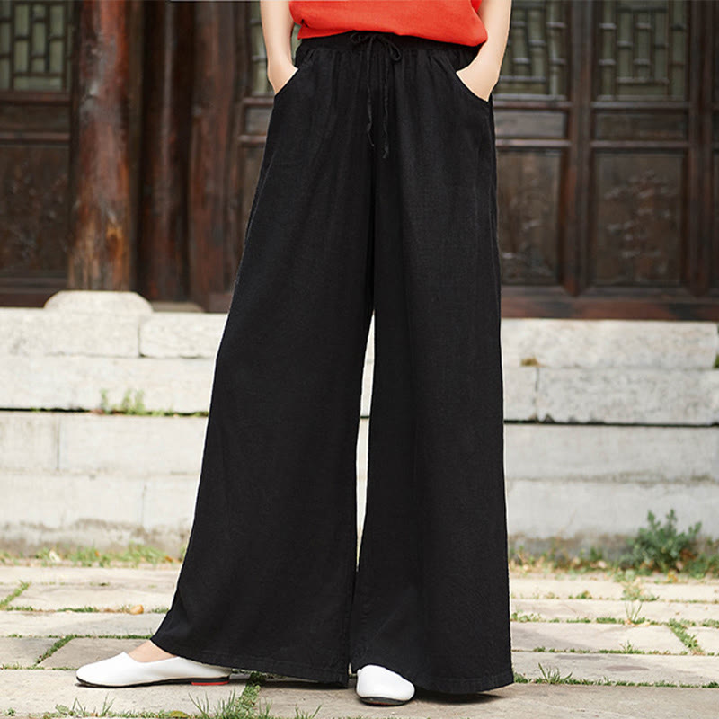 Pantaloni da yoga da donna con tasche e gamba larga, modello Buddha Stones, tinta unita - image 24