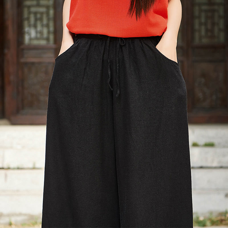 Pantaloni da yoga da donna con tasche e gamba larga, modello Buddha Stones, tinta unita - image 26