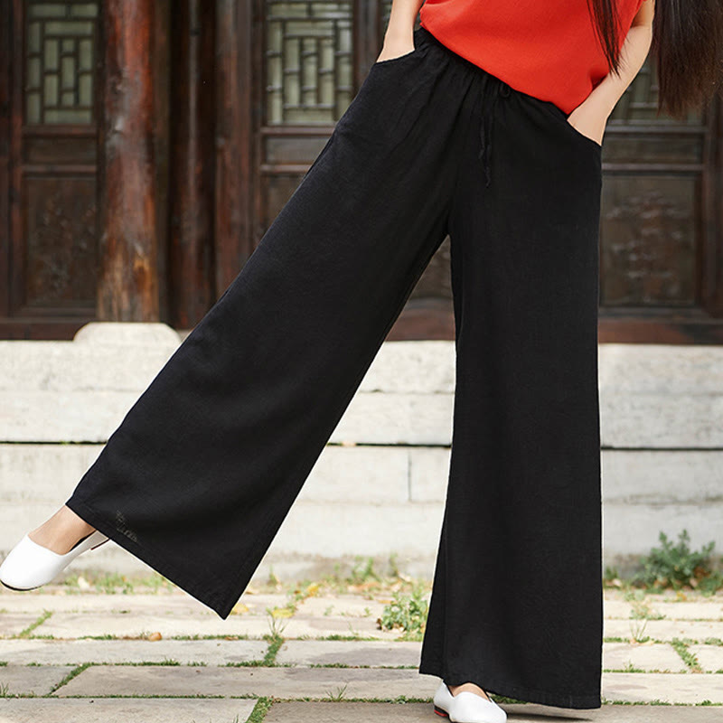 Pantaloni da yoga da donna con tasche e gamba larga, modello Buddha Stones, tinta unita - image 25