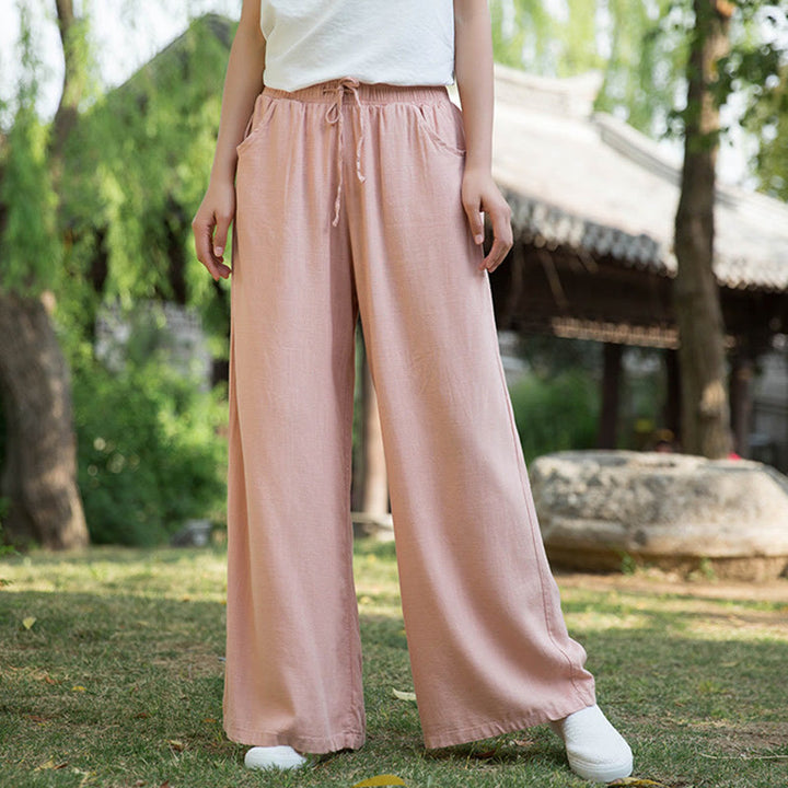 Pantaloni da yoga da donna con tasche e gamba larga, modello Buddha Stones, tinta unita - image 31