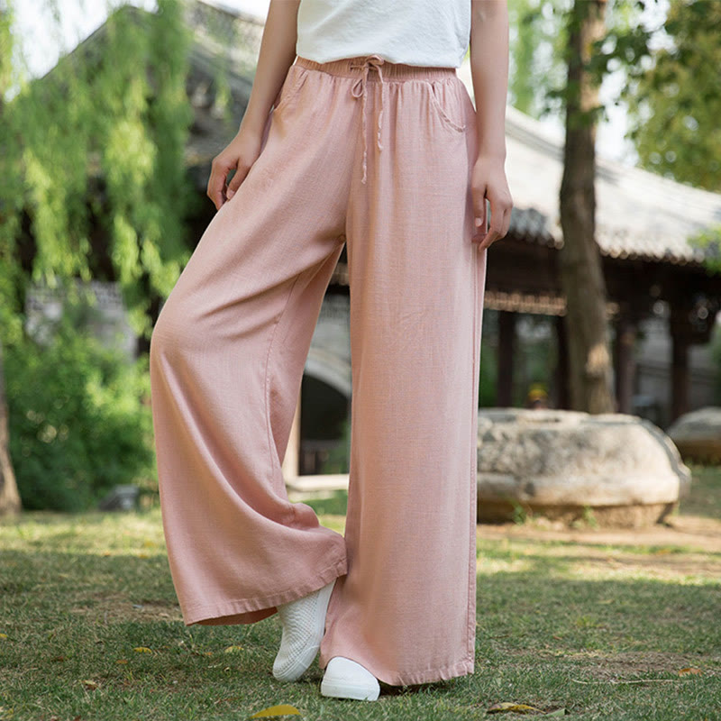 Pantaloni da yoga da donna con tasche e gamba larga, modello Buddha Stones, tinta unita - image 33
