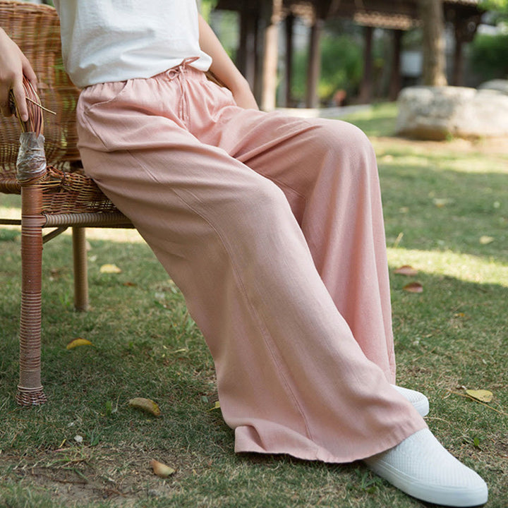 Pantaloni da yoga da donna con tasche e gamba larga, modello Buddha Stones, tinta unita - image 34