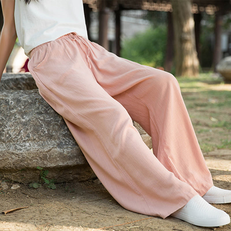 Pantaloni da yoga da donna con tasche e gamba larga, modello Buddha Stones, tinta unita - image 35