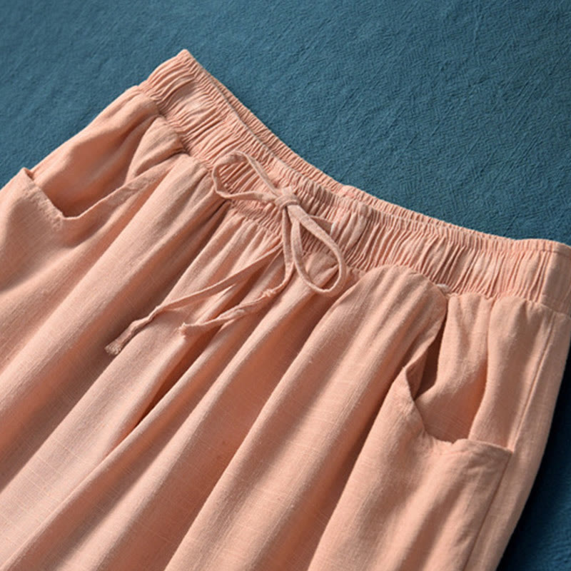 Pantaloni da yoga da donna con tasche e gamba larga, modello Buddha Stones, tinta unita - image 36