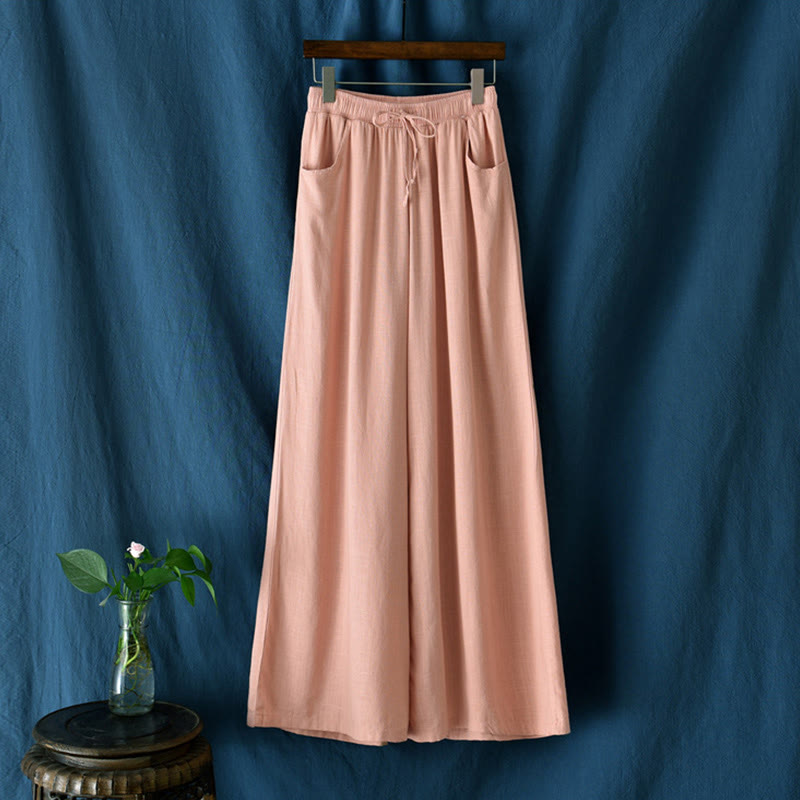 Pantaloni da yoga da donna con tasche e gamba larga, modello Buddha Stones, tinta unita - image 40