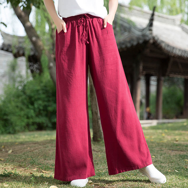 Pantaloni da yoga da donna con tasche e gamba larga, modello Buddha Stones, tinta unita - Rosso - US6, UK/AU10, EU38 (L)  - image 41