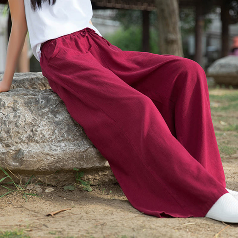 Pantaloni da yoga da donna con tasche e gamba larga, modello Buddha Stones, tinta unita - image 44