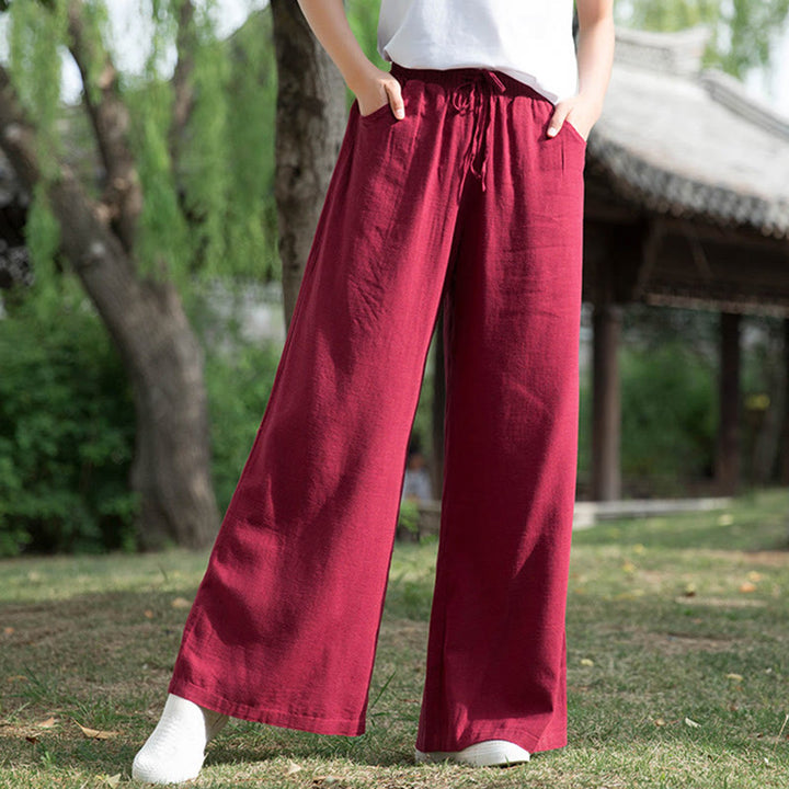 Pantaloni da yoga da donna con tasche e gamba larga, modello Buddha Stones, tinta unita - image 43