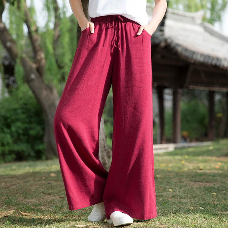 Pantaloni da yoga da donna con tasche e gamba larga, modello Buddha Stones, tinta unita - image 42