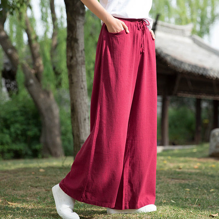 Pantaloni da yoga da donna con tasche e gamba larga, modello Buddha Stones, tinta unita - image 46
