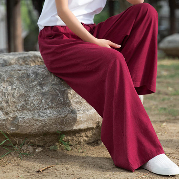 Pantaloni da yoga da donna con tasche e gamba larga, modello Buddha Stones, tinta unita - image 45