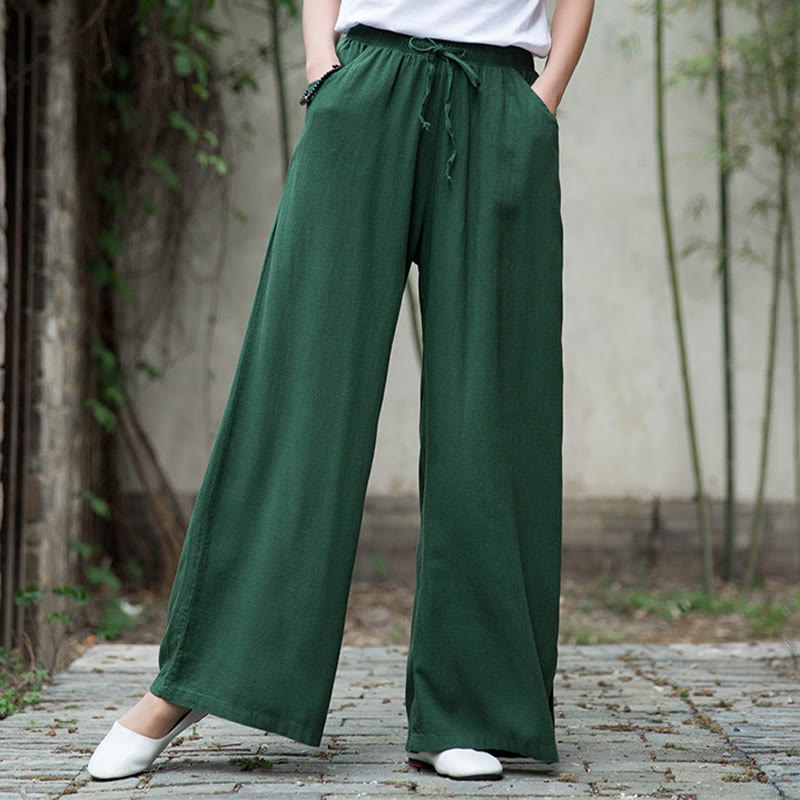 Pantaloni da yoga da donna con tasche e gamba larga, modello Buddha Stones, tinta unita - image 54