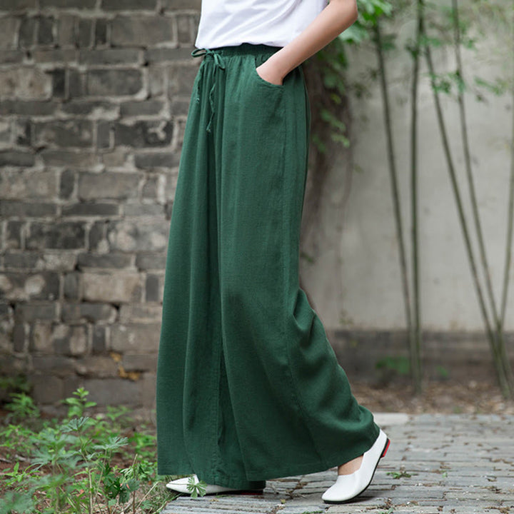 Pantaloni da yoga da donna con tasche e gamba larga, modello Buddha Stones, tinta unita - image 55