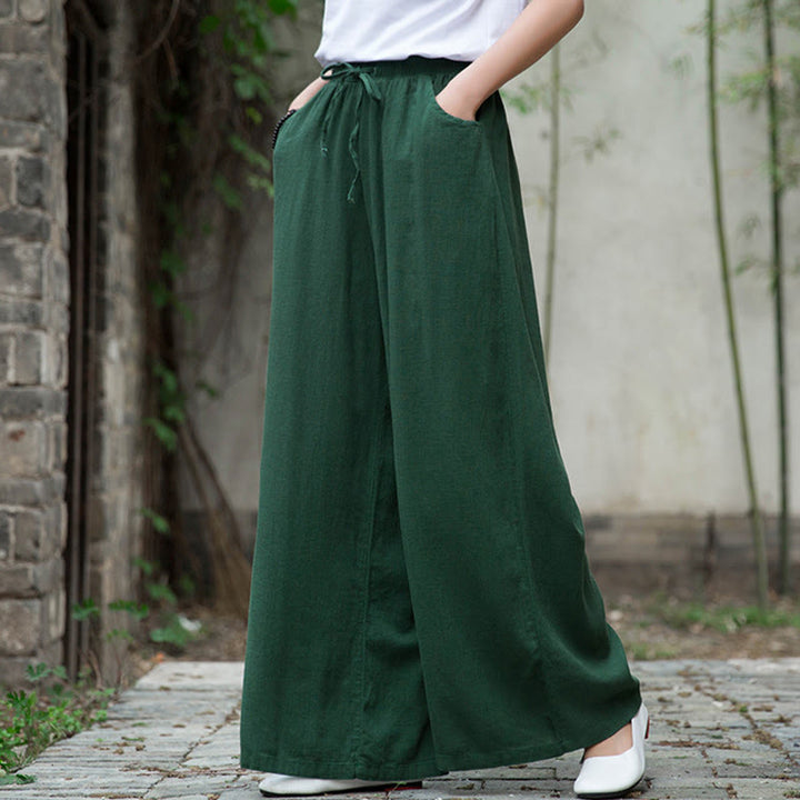 Pantaloni da yoga da donna con tasche e gamba larga, modello Buddha Stones, tinta unita - image 50