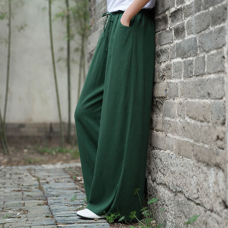 Pantaloni da yoga da donna con tasche e gamba larga, modello Buddha Stones, tinta unita - image 56