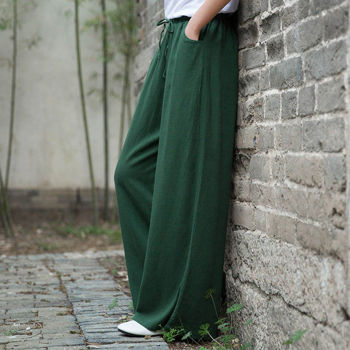 Pantaloni da yoga da donna con tasche e gamba larga, modello Buddha Stones, tinta unita - image 56