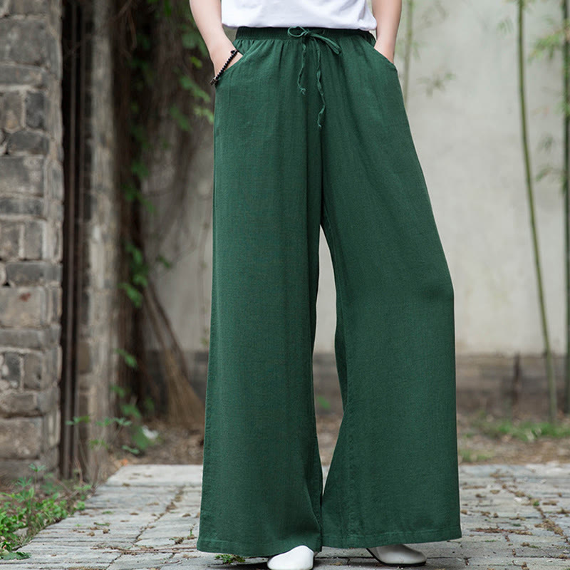 Pantaloni da yoga da donna con tasche e gamba larga, modello Buddha Stones, tinta unita - image 51