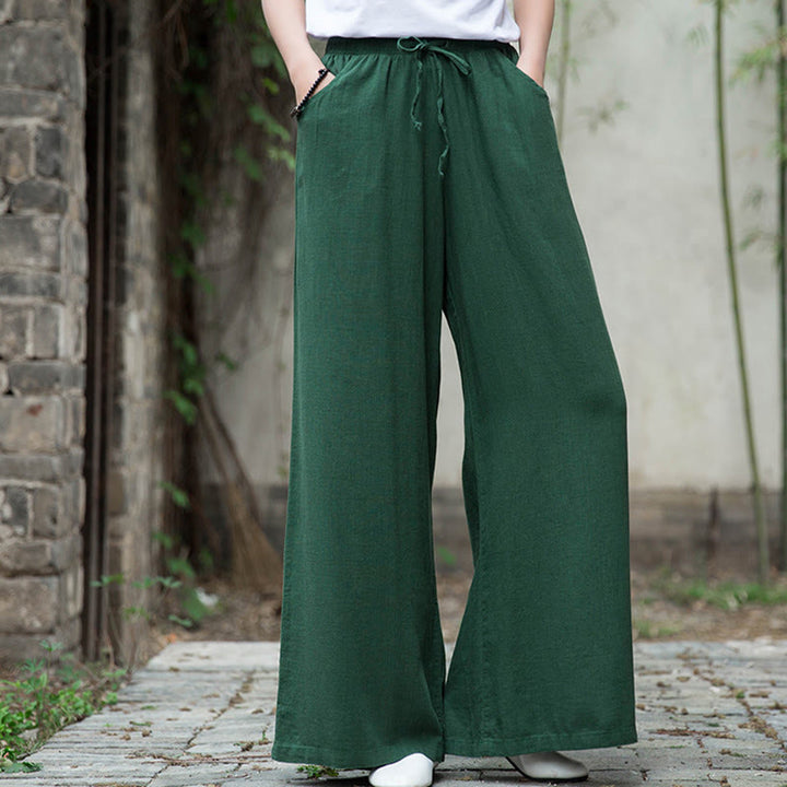 Pantaloni da yoga da donna con tasche e gamba larga, modello Buddha Stones, tinta unita - image 51