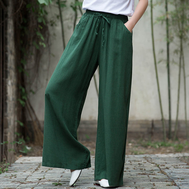 Pantaloni da yoga da donna con tasche e gamba larga, modello Buddha Stones, tinta unita - image 52
