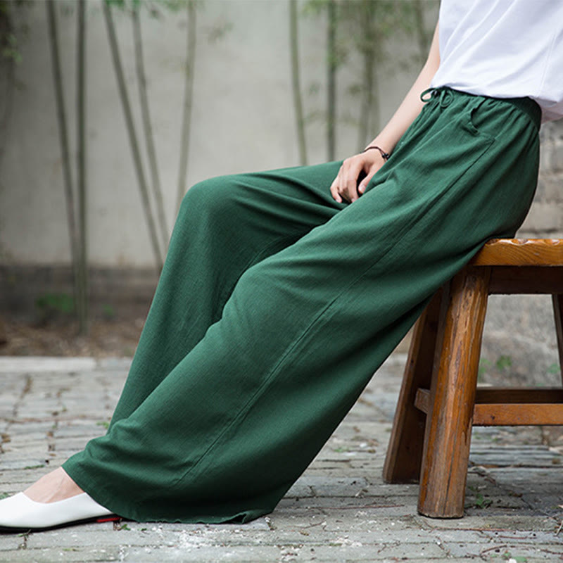 Pantaloni da yoga da donna con tasche e gamba larga, modello Buddha Stones, tinta unita - image 53