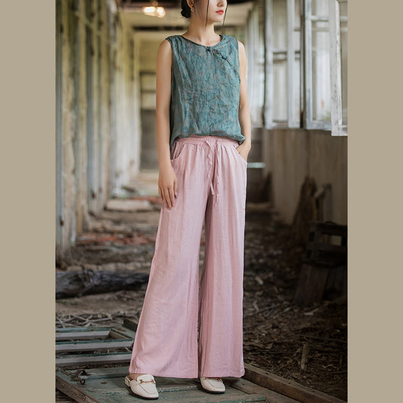 Pantaloni da yoga da donna con tasche e gamba larga, modello Buddha Stones, tinta unita - image 65