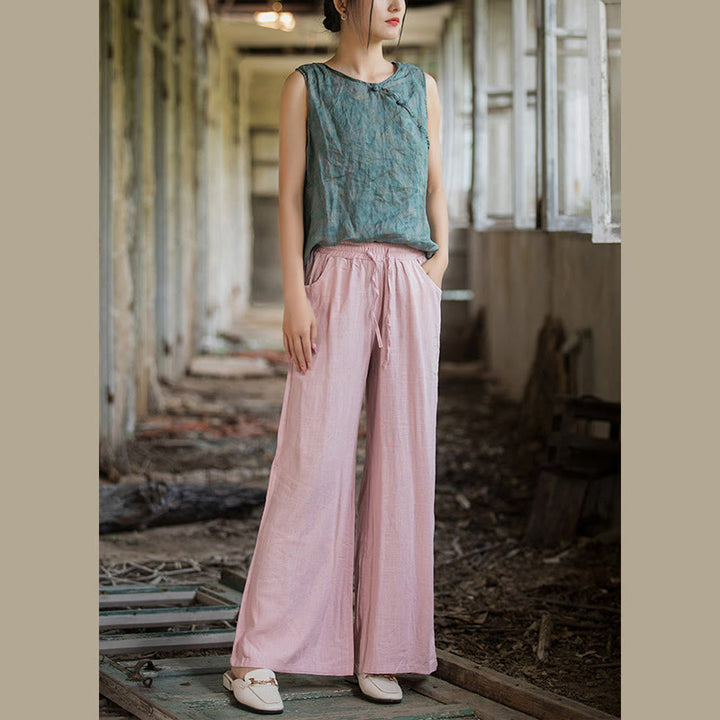Pantaloni da yoga da donna con tasche e gamba larga, modello Buddha Stones, tinta unita - image 65