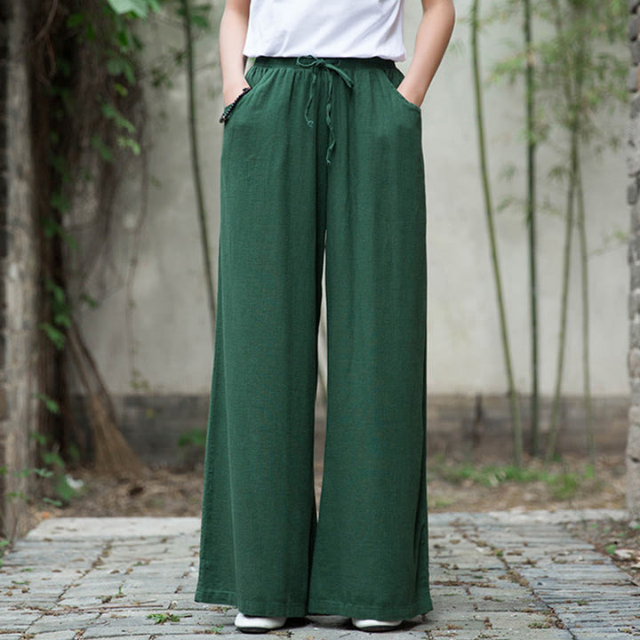 Pantaloni da yoga da donna con tasche e gamba larga, modello Buddha Stones, tinta unita - Verde - US6, UK/AU10, EU38 (L)  - image 49