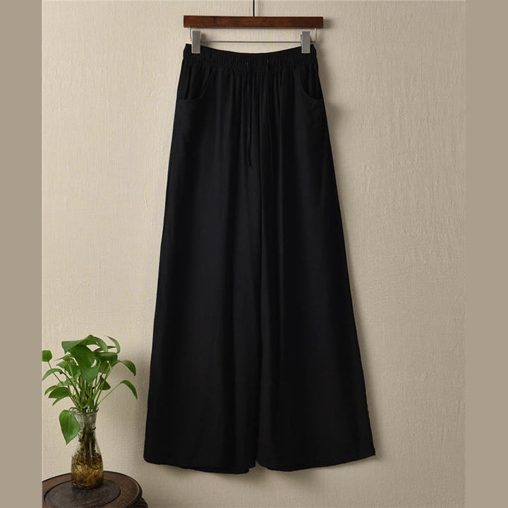 Pantaloni da yoga da donna con tasche e gamba larga, modello Buddha Stones, tinta unita - image 29