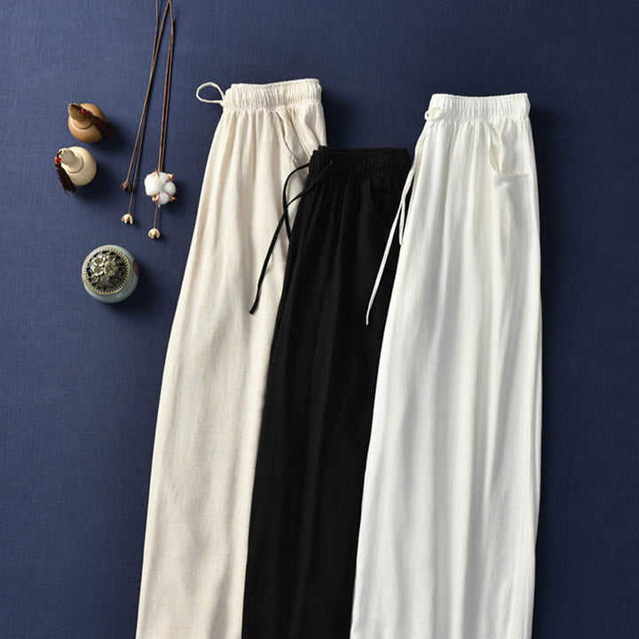 Pantaloni da yoga da donna con tasche e gamba larga, modello Buddha Stones, tinta unita - image 67