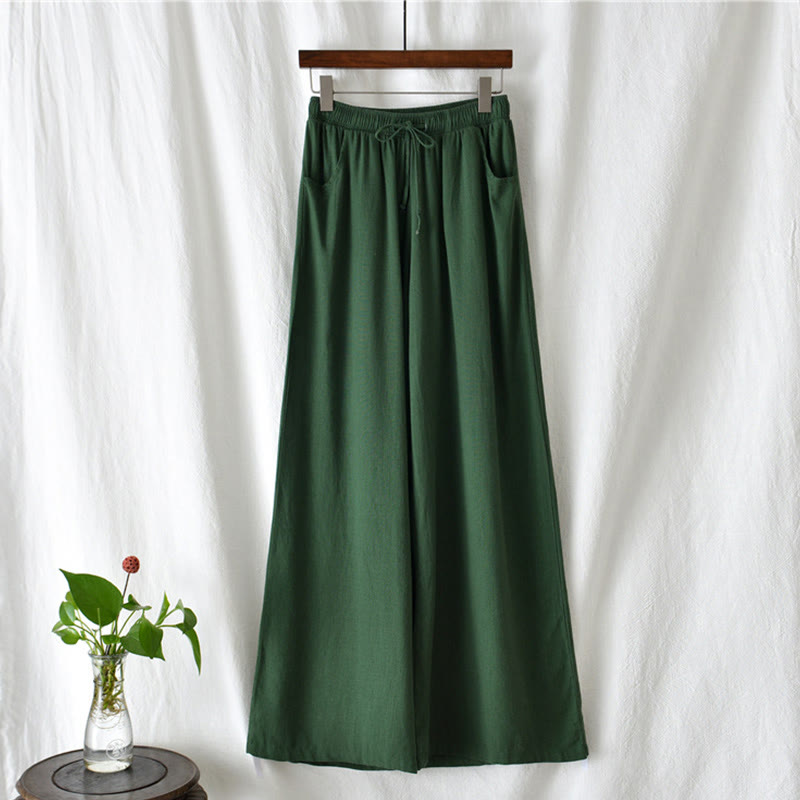 Pantaloni da yoga da donna con tasche e gamba larga, modello Buddha Stones, tinta unita - image 57