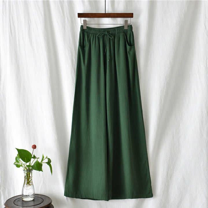 Pantaloni da yoga da donna con tasche e gamba larga, modello Buddha Stones, tinta unita - image 57