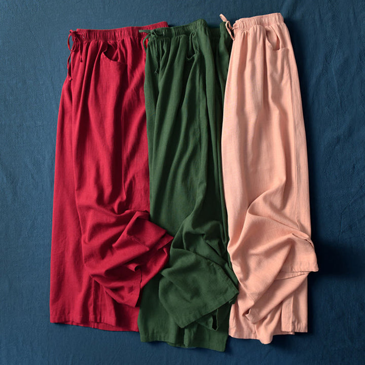 Pantaloni da yoga da donna con tasche e gamba larga, modello Buddha Stones, tinta unita - image 69