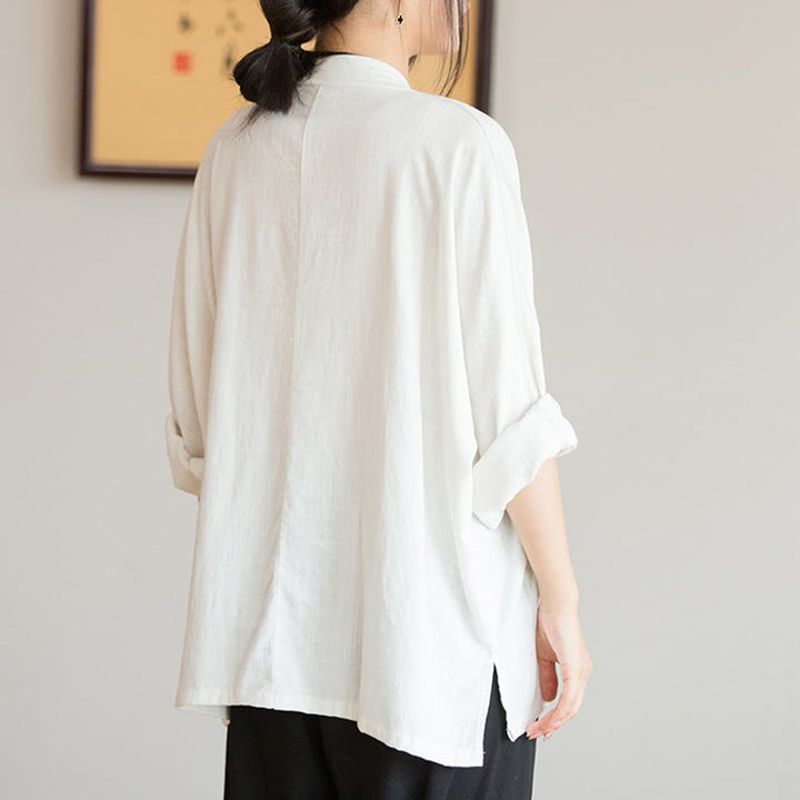 Camicetta con scollo a V Buddha Stones , camicia da donna, manica lunga, stile cinese Hanfu - image 3