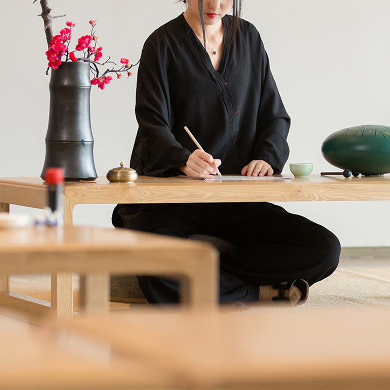 Camicetta con scollo a V Buddha Stones , camicia da donna, manica lunga, stile cinese Hanfu - image 19